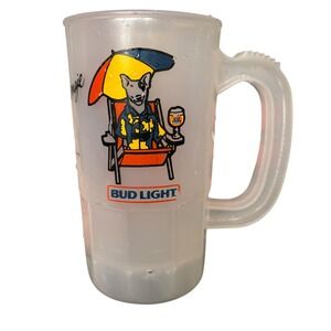 VTG 1986 Bud Light Spuds Mackenzie Frosted Mug Handle Anheuser Busch Collectible